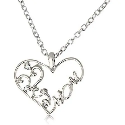 Luvalti Mom Heart Pendant Necklace - Personalized Jewelry Gift - Makes The Perfect Mom Gift