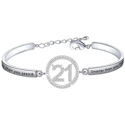 FUSTMW Birthday Gifts 21st Bracelet Adjustable 21 Year Old Gifts Happy 21st Birthday Jewelry Gifts Birthday Inspirational Gifts for Women Girls FUSTMW Birthday Gifts 21st Bracelet Adjustable 21 Year Old Gifts Happy 21st Birthday Jewelry Gifts Birthday Inspirational Gifts for Women Girls