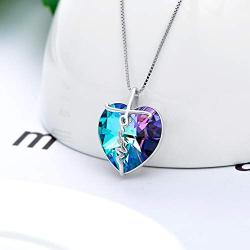 TOUPOP Cross Necklace s925 Sterling Silver Heart Pendant Necklace with Heart Crystal Jewelry Gifts for Mom Wife Women Teen Girls Birthday Mother’s day
