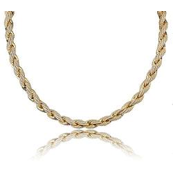 JINAO 18K Gold Plated Hip Hop Iced Out Lab Diamond Rope Chain Necklace Bracelet for Men