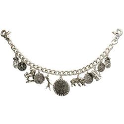 Alpenflüstern Bavarian Charivari Trophy Pendants (Antique Silver Coloured) - Traditional German Men Lederhose Jewelry