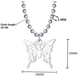 Womens iGirl Heart padlock Pendant Necklace Double Side Letter assorted butterfly Necklace Stainless Steel lock love heart Harajuku Female Symbol punk Gothic Streetwear choker Necklace for Girls