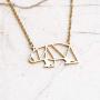La Menagerie Bear Gold Origami Jewelry & Gold Geometric Necklace – 18 Karat Plated Gold Necklace & Bear Necklaces for Women – Bear Necklace for Girls & Origami Necklace