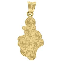 10k Gold Two tone Nugget Mens Height 34.2mm X Width 14.6mm Nugget Charm Pendant Necklace Jewelry Gifts for Men