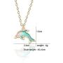 JUESJ Cute Alloy Little Dolphin Pendant Necklace，Colour Little Fish Resin Marine Animal Necklace for Women Girls Fashion Jewelry Gifts