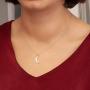 Glimmerst Crescent Moon Necklace, 18K Gold Plated Stainless Steel Crescent Moon Pendant Necklace Delicate Dainty Crescent Necklace for Women Girls