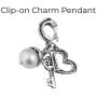 PZ Paz Creations 926 Sterling Silver Key to My Heart Pearl Charm Necklace