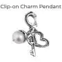PZ Paz Creations 926 Sterling Silver Key to My Heart Pearl Charm Necklace PZ Paz Creations 926 Sterling Silver Key to My Heart Pearl Charm Necklace