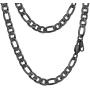 PROSTEEL 316L Stainless Steel Figaro Chain Necklace for Men/Women, Black/18K Real Gold Plated, 4mm to 13mm, 14inch to 30inch, Come Gift Box