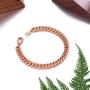 ChainsPro Mens 7mm Diamound Cut Curb Chain Bracelet, 18K Gold/Rose Gold Plated (Send Gift Box)