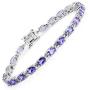 Johareez Tanzanite Bracelet - 9.68 Carat Natural Tanzanite Ovals Tennis Bracelet - Lavender Tanzanite Bracelet - December Birthstone - Tanzanite Birthstone