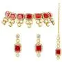 Aheli Ethnic Faux Blue Kundan Necklace Earrings Maang Tikka Indian Bollywood Jewellery Set for Women Aheli Ethnic Faux Blue Kundan Necklace Earrings Maang Tikka Indian Bollywood Jewellery Set for Women