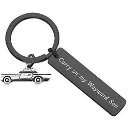 TIIMG Inspired Gift Carry On My Wayward Son Quote Keychain Father Gift Fans Gift