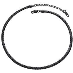 PROSTEEL Stainless Steel Flat Box Chain Necklace, Silver/Gold/Black Tone, Nickel-Free, Hypoallergenic Necklace, W: 4mm/6mm, L: 14/18/20/22/24/26/28/30 inch, Come Gift Box