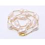 JYX Pearl Tin Cup Station Necklace White Baroque Freshwater Cultured Pearl Necklace
