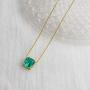 925 Sterling Silver 10mm/0.39'' Cushion Cut Solitaire Gemstone Pendant Necklace for Women, 18 inch