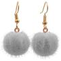 XCFS 10 Pairs POM POM Fur Balls Tassel Dangle Earrings 18K Gold Plated 10 colors Faux Plush Pompon Ball Earring For Women Girls