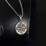 HIJONES Mens Stainless Steel Round Compass Pendant Necklace Vintage Chain, Chain Included HIJONES Mens Stainless Steel Round Compass Pendant Necklace Vintage Chain, Chain Included