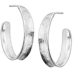 Silpada Lune 3/4 Concave Hoop Earrings in Sterling Silver