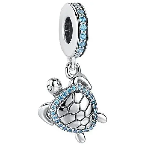ASELFAD 925 Sterling Silver Blue Crystal Sea Turtle Pendant Charms for Bracelets ASELFAD 925 Sterling Silver Blue Crystal Sea Turtle Pendant Charms for Bracelets