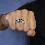 US Jewels Mens 0.925 Sterling Silver Irish Celtic Trinity & Triquetra Knots Ring Band