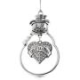 Inspired Silver - Great Grandma Charm Ornament - Silver Pave Heart Charm Snowman Ornament with Cubic Zirconia Jewelry