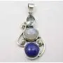SilverStarJewel 6 x 9, 8 x 10, 10 x 10 mm Multistones 3 Stone Pendant 1.6'' Sterling Silver SilverStarJewel 6 x 9, 8 x 10, 10 x 10 mm Multistones 3 Stone Pendant 1.6'' Sterling Silver