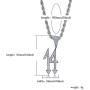 JINAO Micropave Simulated Diamond Iced Out 14 Pendant Necklace with 24 Stainless Steel Rope Chain
