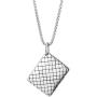 Steel Ace Card Poker Grid Checker Pattern Pendant Necklace with Punisher Skull and Spade, Two-Sided