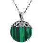 AeraVida Daisy Vines Adorned Malachite Disc .925 Sterling Silver Pendant Necklace AeraVida Daisy Vines Adorned Malachite Disc .925 Sterling Silver Pendant Necklace