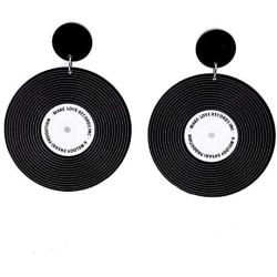 MIAIULIA Rock N Roll 1950s Womens Vinyl Record Earrings
