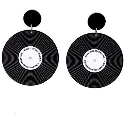 MIAIULIA Rock N Roll 1950s Womens Vinyl Record Earrings
