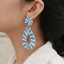 Boho Raffia Earrings Statement Teardrop Earrings Drop Dangle Bohemian Earrings