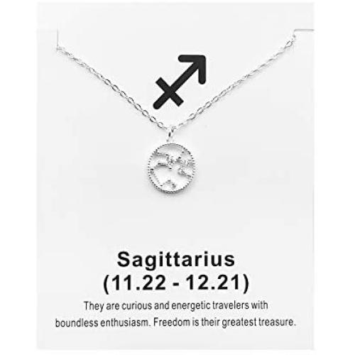 Retro Zodiac Necklace for Women, Old English Letter Constellation Necklaces Constellation Necklace Birthday Gift
