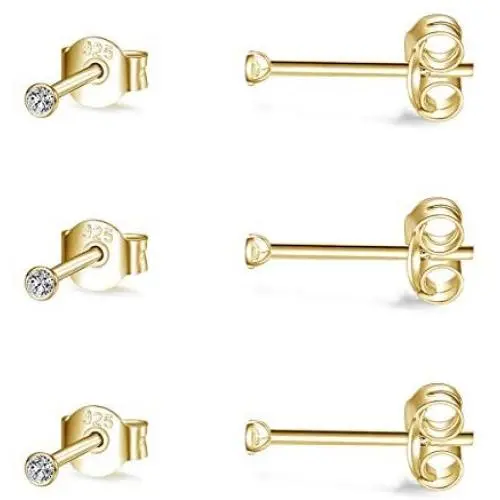 Sterling Silver Stud Earrings for Women Men Girls- 3 Pairs of Tiny Round Cubic Zirconia Earrings CZ Small Cartilage Tragus Earrings(2mm/3mm/4mm) Sterling Silver Stud Earrings for Women Men Girls- 3 Pairs of Tiny Round Cubic Zirconia Earrings CZ Small Cartilage Tragus Earrings(2mm/3mm/4mm)