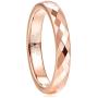 Greenpod 4MM Tungsten Carbide Rings Faceted Edge Dome Polished Rose Gold/Black Wedding Band Comfort Fit for Women Size 5-12