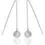 YAZILIND Drop Dangle Earrings Silver Crystal Ball Vintage Boho Women Long Chain Ear Line Retro Sparkling Statement Elegant Jewelry