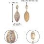 EVER FAITH Womens Bridal Wedding Jewelry Crystal 2 Leaf Art Deco Drop Dangle Pierced Earrings