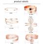 Besteel 6 Pieces Upper Arm Cuff Armband Bracelets Bangle for Women Coil Swirl Leaf Adjustable Arm Cuff Set