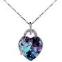 925 Sterling Silver Crystal Pendant Necklace for Women Waterdrop Teardrop Love Heart Pear Shaped Bling Colorful Crystal Chain Jewelry for Ladies Girls Birthday Gift