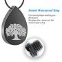 LYFML Teardrop Cremation Jewelry Urn Necklace for Ashes Engraved Tree of Life, Memorial Pendant Made of Titanium Steel, Support for Customization