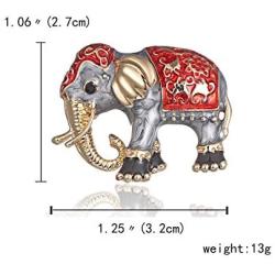 AILUOR Enamel Elephant Brooch Pin, Gold Alloy Colorful Bag Animal Lapel Pin Suit Corsage Accessories Jewelry