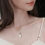 FANCIME Pearl Necklace 9-10mm Genuine Freshwater Pearl in Sterling Silver Birthstone Necklace for Women Heart Necklace June Birthstone Fine Jewelry for Women