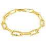CLASSYZINT Gold Chain Cuban Link Bracelet for Men Women, Coin Pendant Anklet, Paperclip Oval Chain Bracelet Gold Plated