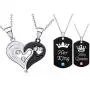 Couple Necklace Pendant Yin Yang Love Heart CZ Puzzle Matching Couple Gift for Him and Her Couple Necklace Pendant Yin Yang Love Heart CZ Puzzle Matching Couple Gift for Him and Her