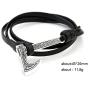 Dawapara New Simple Viking Axes Anchor Celtic Knot Pendant Bracelet Amulet Jewelry for Men 7.87''