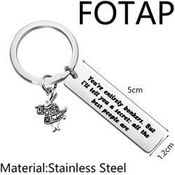 FOTAP Youre Entirely Bonkers But I Will Tell You A Secret All The Best People are Keychain Alice in Wonderland Inspire Gift Mad Hatter Jewelry