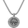 MyNameNecklace Personalized Mens Engraved Compass Pendant Necklace in Silver 925-Customized Christmas Men Jewelry Gift for Him Man Boyfriend Husband Christmas