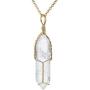 JADENOVA Full Wire Wrapped Energy Healing Crystal Gemstone Pendant Necklace 18'' Stainless Steel Chain