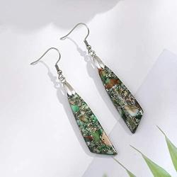 Variety Teardrop Geometric Natural Stone Drop Dangle Earrings for Women